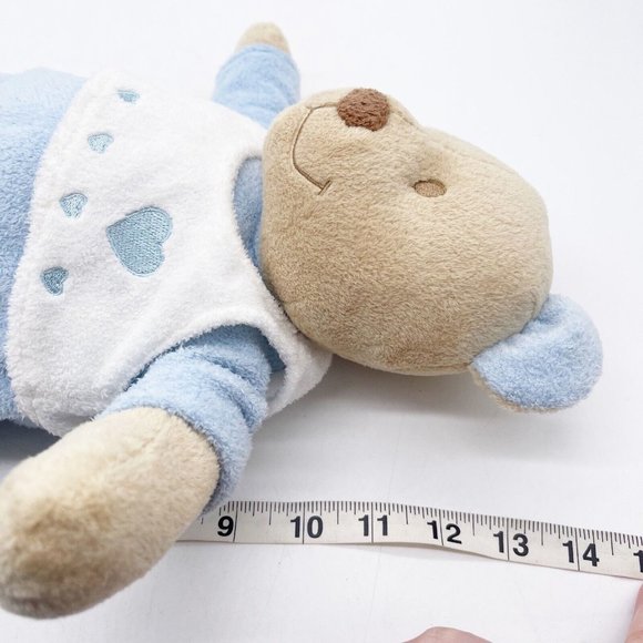 Baby Connection Plush Blue Teddy Bear Beating Red Plastic Heart Heartbeat 14” - Picture 13 of 16